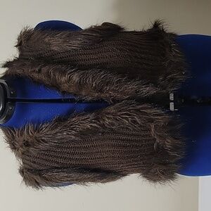 Decree Brown Faux Fur Vest